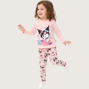 Play Kuromi Girls Full Sleeves Pajama Set KHAFIF Gassa- Pink
