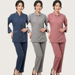 Strip Chain Uniforms Maid Kreb Qasir يونيفورم كريب - Blue Pink Grey