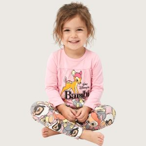 Walt Disney Bambi Girls Full Sleeves Pajama Set KHAFIF - Pink