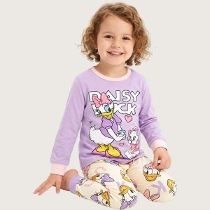 Daisy Duck Girls Full Sleeves Pajama Set - Purple