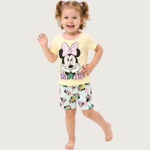 Cute Minnie Girls Shorts Set - Yellow
