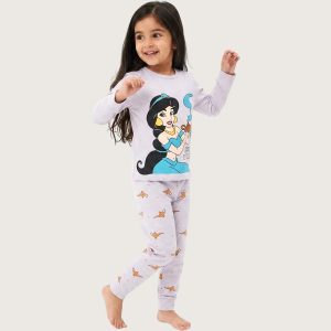 Jasmine Girls Full Sleeves Pajama Set KHAFIF - Grey