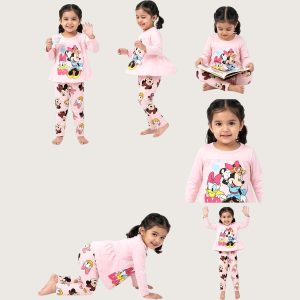 Minnie Baby Girls Full Sleeves Pajama Set KHAFIF - Pink