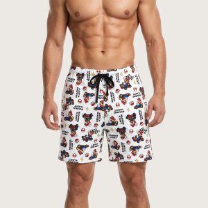 Mario Kart Men's Cotton Shorts - White