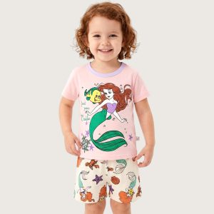 All Mermaid Girls Shorts Set - Pink