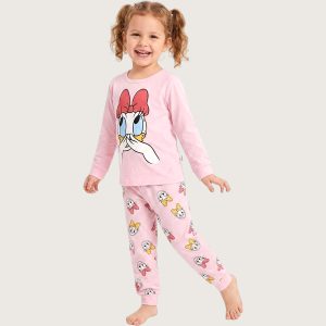 Daisy Shy Girls Full Sleeves Pajama Set KHAFIF - Pink