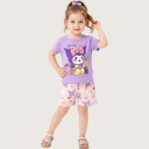 Baby Kuromi Girls Shorts Set - Purple