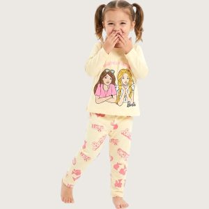 Barbie Together Girls Full Sleeves Pajama Set KHAFIF - Yellow