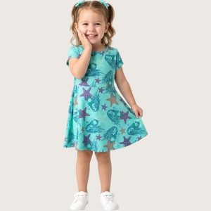 Star Fish Girls Dress - Blue