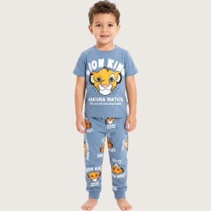 Lion King Boys Half Sleeves Pajama Set - Blue