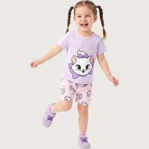 Marie Girls Shorts Set - Purple Pink