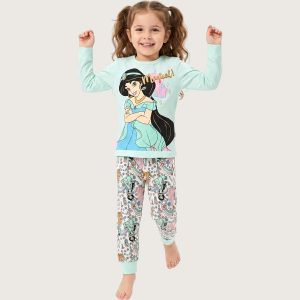 Magical Princess Girls Full Sleeves Pajama Set KHAFIF - Green