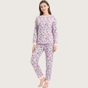 All Stitch Ladies Full Sleeves Pajama Set - Grey