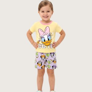 Cutie Daisy Girls Shorts Set - Yellow