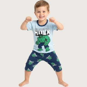 The Incredible Hulk Boys Bermuda Set - Blue