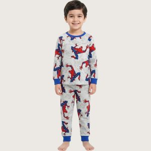 Spiderman Boys Full Sleeves Pajama Set MCHAKKY - Grey