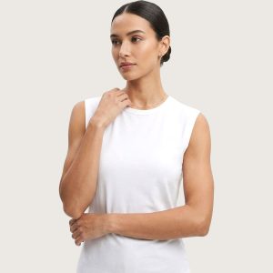 Plain Ladies Body T-Shirt Sleeveless - White