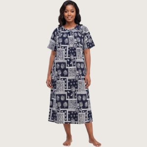 Designer Ladies Cotton Dress/Midi - Navy