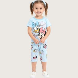 Daisy Minnie Girls Bermuda Set - Sky Blue