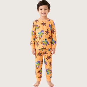 Monster Boys Full Sleeves Pajama Set MCHAKKY - Orange