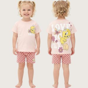 Tweety Love Girls Summer Shorts Set - Pink