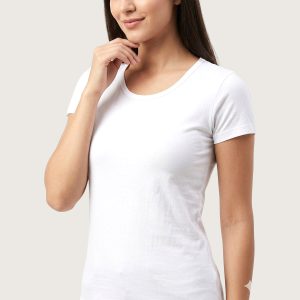 Plain Ladies Body T-Shirt Half Sleeves - White