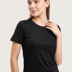 Plain Ladies Body T-Shirt Half Sleeves - Black