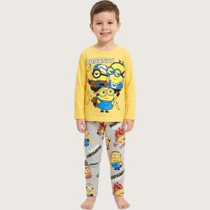 Bananas Boys Cotton Pajama Set - Yellow