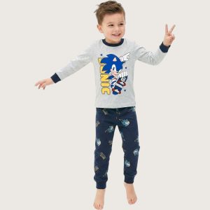 Sonic Boys Full Sleeves Pajama Set KHAFIF - Grey Blue