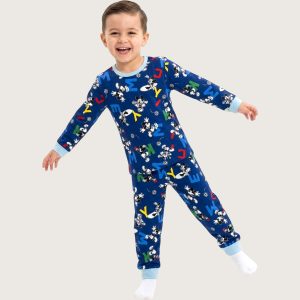 Mickey Boys Full Sleeves Pajama Set KHAFIF - Navy