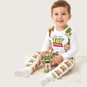 Toy Story Boys Full Sleeves Khafif Pajama Set MCHAKKY - White