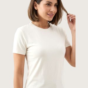 Plain Ladies Body T-Shirt Half Sleeves - Off White