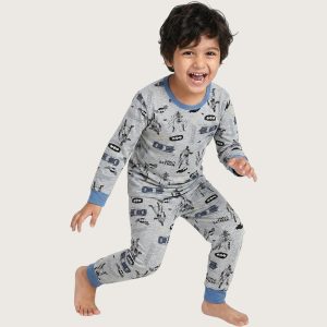 Batman Boys Full Sleeves Pajama Set KHAFIF - Grey