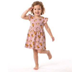 Simba Face Girls Dress - Pink