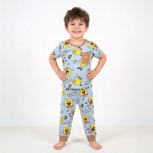 SpongeBob Boys Half Sleeves Pajama Set - Blue