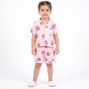 Pony Girls Front Open Shorts Set - Pink