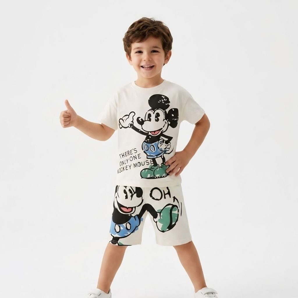 One Mickey Mouse Zara boys short set - Beige