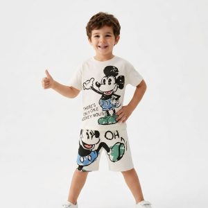 One Mickey Mouse Zara boys short set - Beige