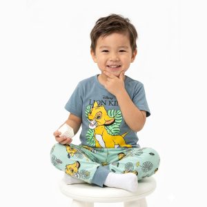 Lion King Boys Half Sleeves Pajama Set - Grey Green