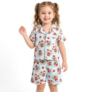 Chip n Dale Girls Front Open Shorts Set - Blue