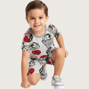 Marvel Comic Group Boys Shorts Set - Grey
