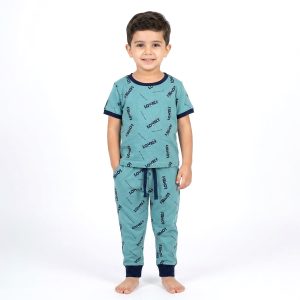 Looney Boys Half Sleeves Pajama Set - Blue