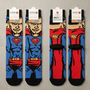 Superman Adult Socks 1 Set (LONG) - Red Blue
