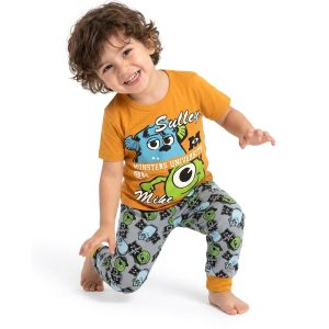 Sulley Mike Boys Half Sleeves Pajama Set - Orange