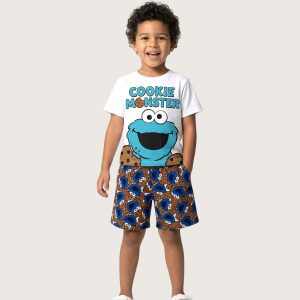 Monster Cookies Boys Shorts Set MCHAKKY - White