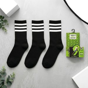 Strips Adult Socks 3 Pcs Set ANKLE CUT - Black