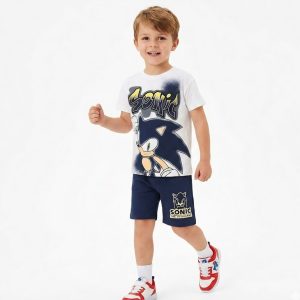 Sonic Zara boys short set - White