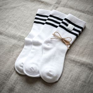 Strips Adult Socks 3 Pcs Set ANKLE CUT - White