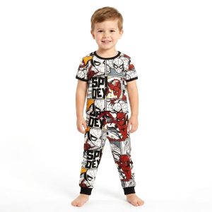 Spidey Comic Boys Half Sleeves Pajama Set - White