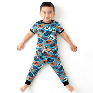 Bands Boys Half Sleeves Pajama Set - Sky Blue